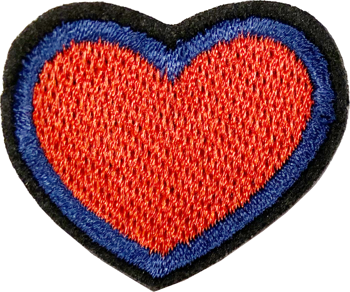 Heart with Blue & Black Outline - Patch