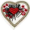 Heart White with Flowers- Patch
