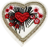 Heart White with Flowers- Patch