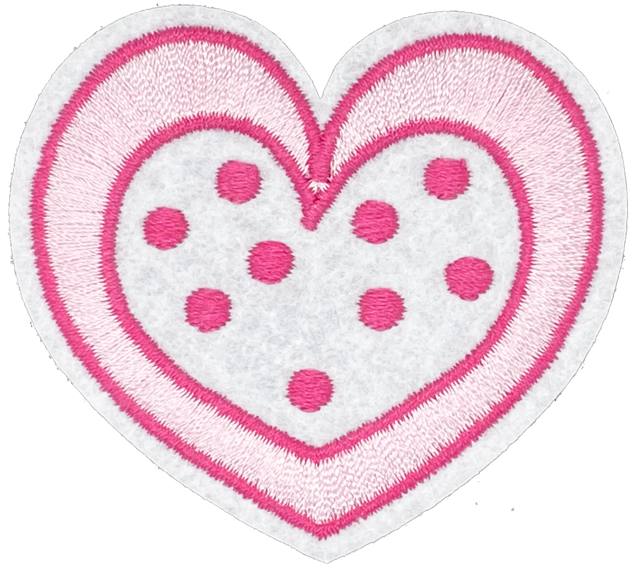 Pink Polka Dot Heart - Patch
