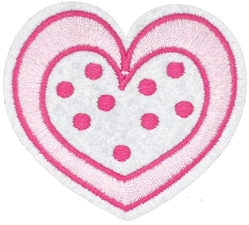 Pink Polka Dot Heart - Patch