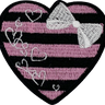 Pink and Black Heart - Patch