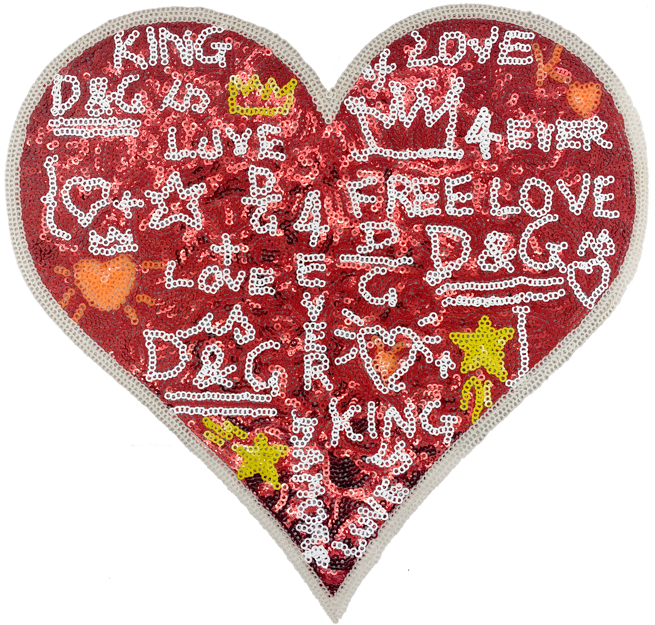 Large Sequin Graffiti Heart - Patch