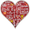 Large Sequin Graffiti Heart - Patch