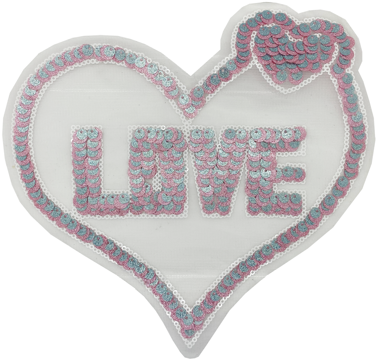 Large Love Sequin Heart - Patch