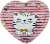 Pink Sequin Cat with Stars Heart - Patch
