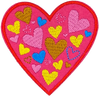 Multicolor Hearts in Heart - Patch