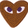 Heart with Eyes (Brown) - Patch
