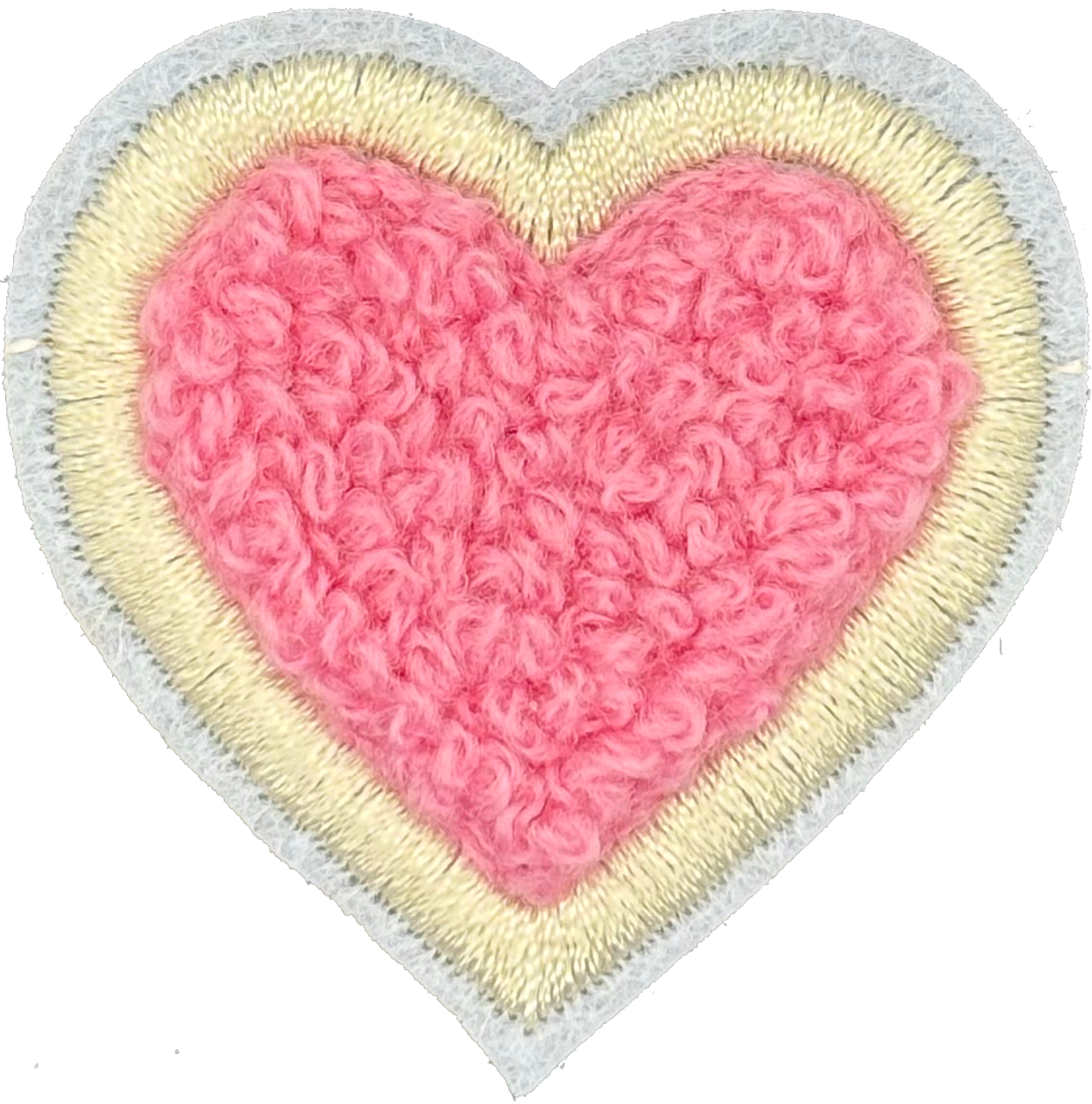 Chenille Pink Heart - Patch