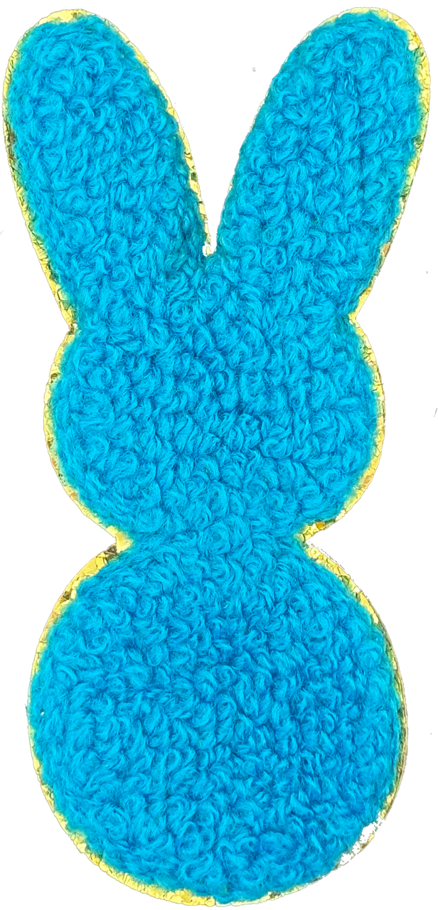 Turquoise Chenille Peep Bunny - Patch