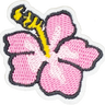 Pink Hibiscus Black outline - Patch