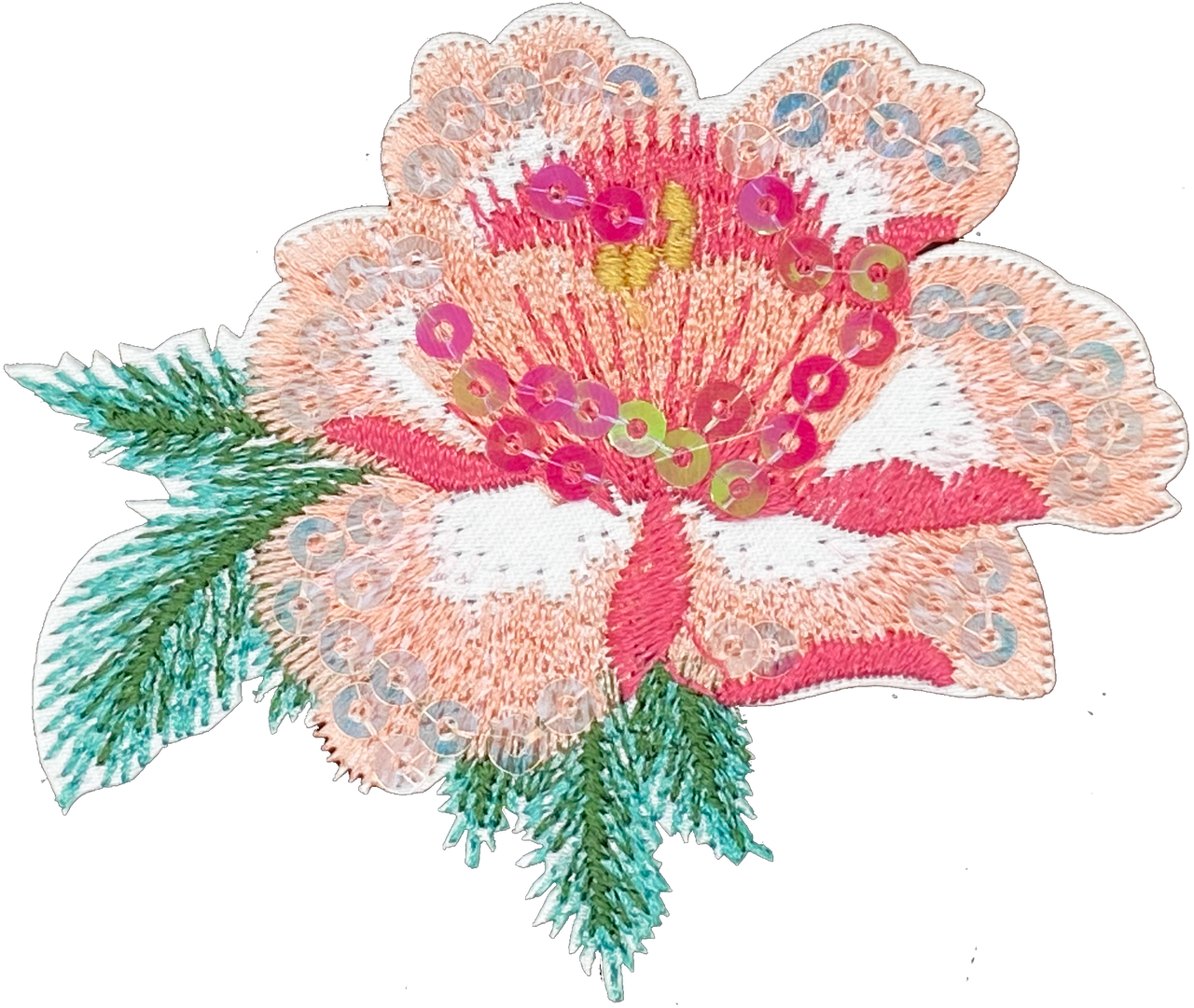 Large Pink Sequin Flower - Patch