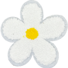 Chenille Flower  - White - Patch