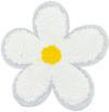 Chenille Flower  - White - Patch