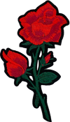 Red Rose - Dark Green Leaves- Patch