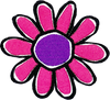 Hot Pink & Purple Daisy - Patch