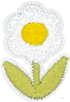 White 6 Petal Flower - Patch