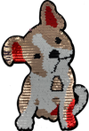 Large Sequin Gold and Red Puppy - Patch