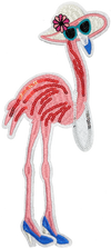 Flamingo with Hat - Patch