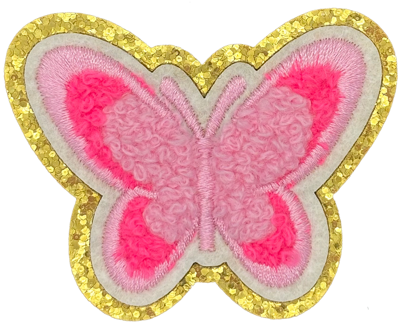 Pink Chenille Butterfly - Patch