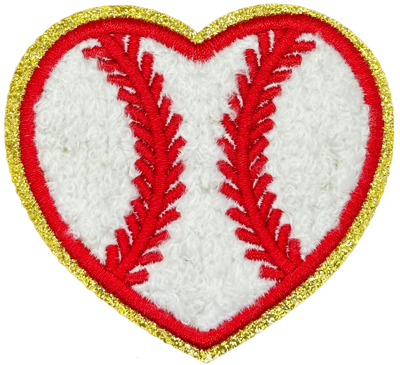 Chenille Baseball Heart - Patch