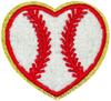 Chenille Baseball Heart - Patch