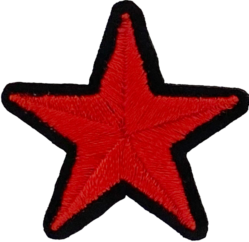 Red with Black Outline Star - Patch