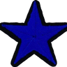 Blue with Black Outline Star - Patch