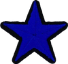 Blue with Black Outline Star - Patch