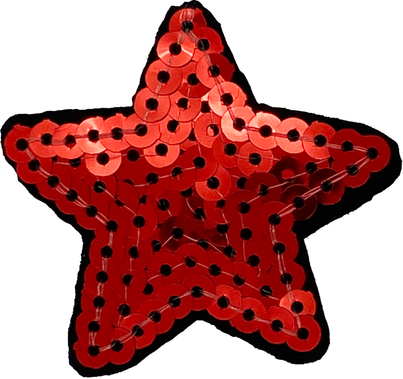 Small Red Sequin Star - Patch