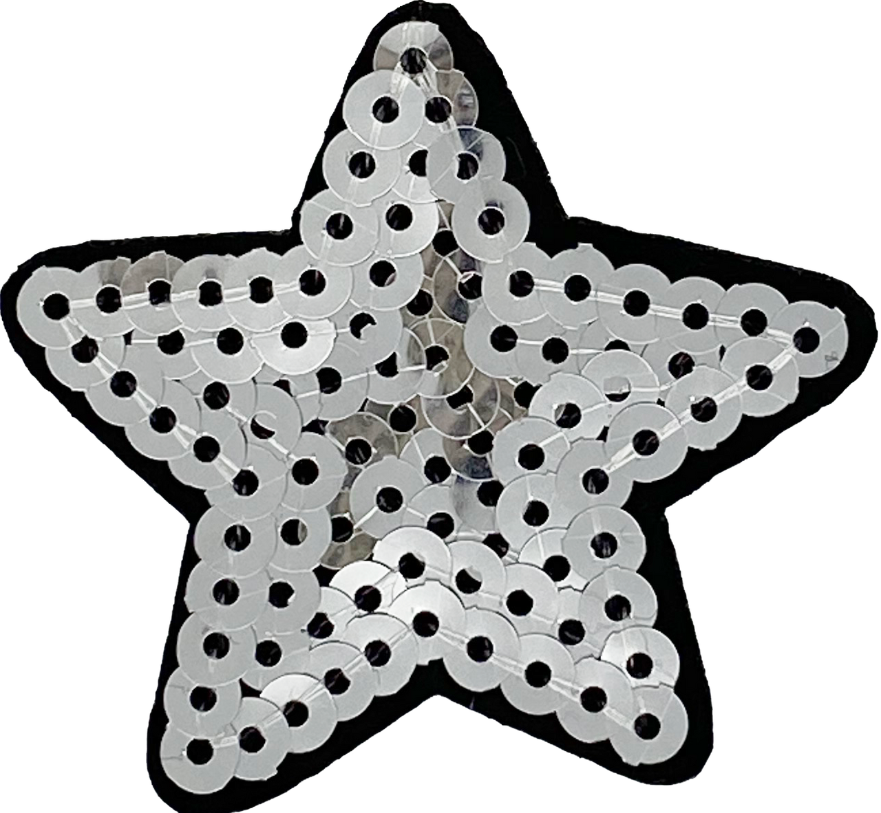 Small Silver Sequin Star - Patch