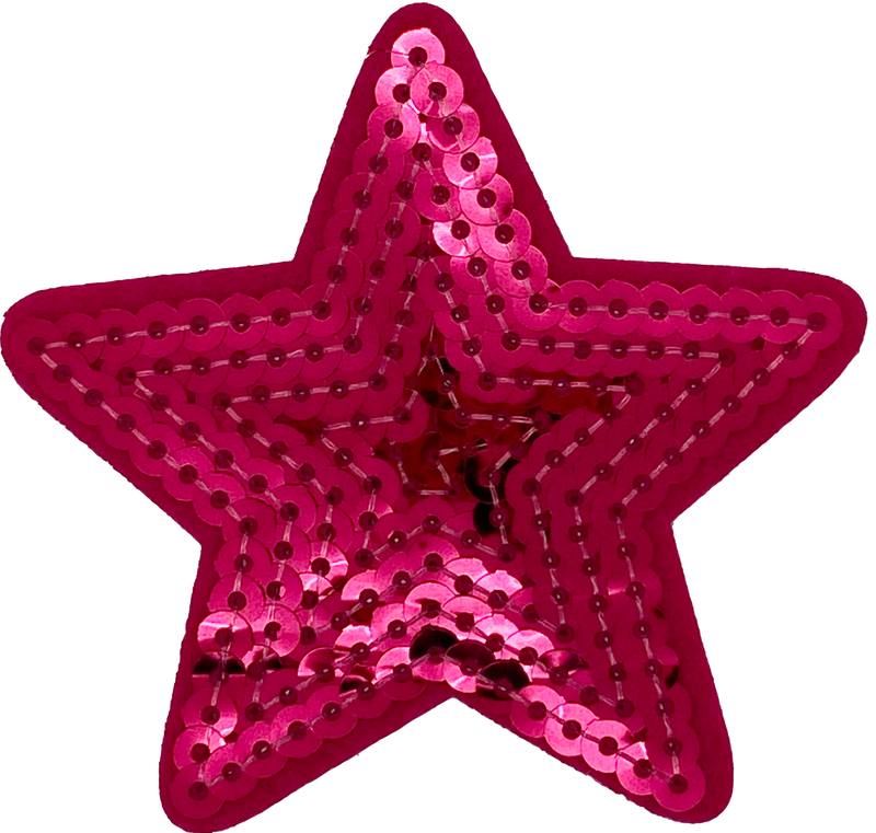 Hot Pink Sequin Star - Patch