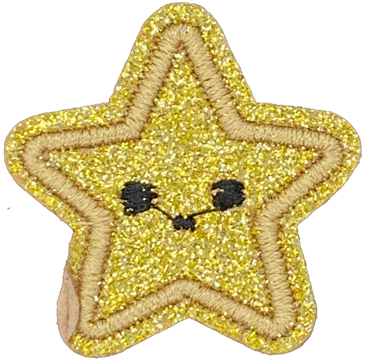 Gold Glitter Star Face - Patch