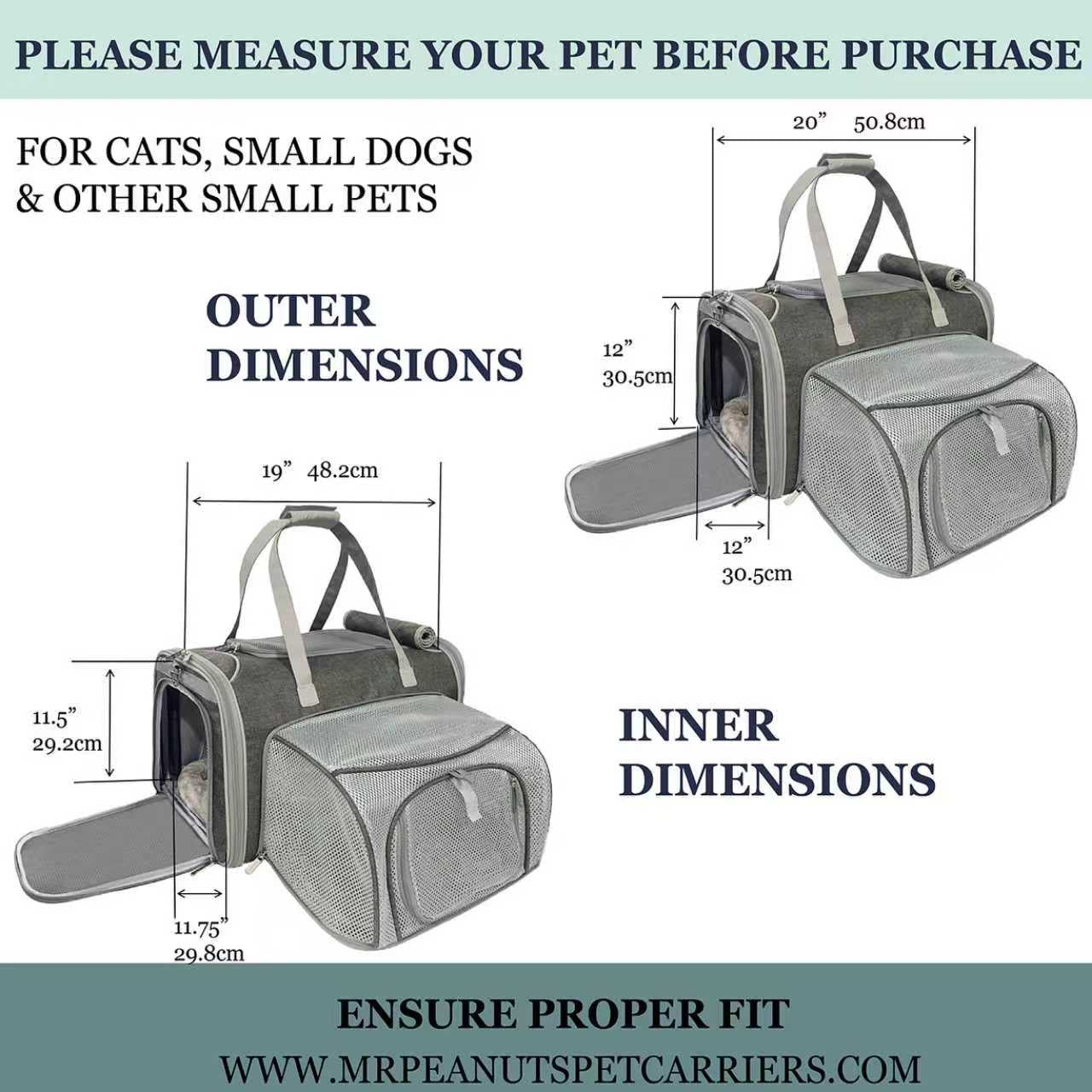 Mr. Peanuts Gold Series Big Apple XL Size Airline Compliant Expandable Pet Carrier 