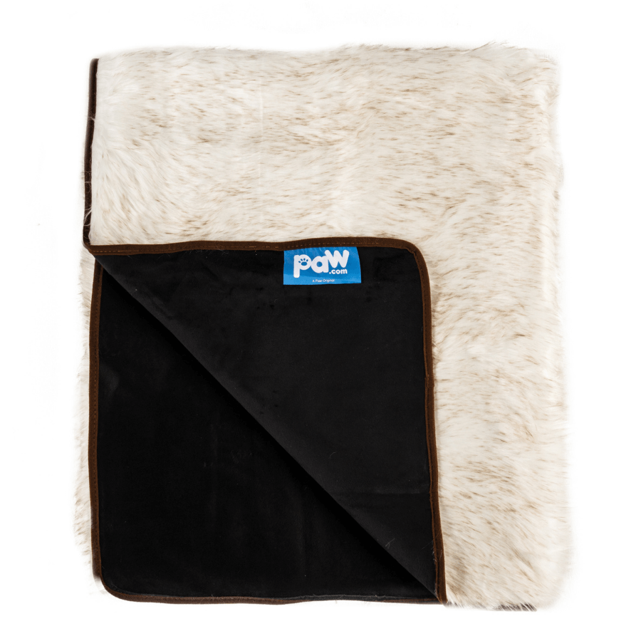 PupProtector Waterproof Throw Blanket White with Brown Accents 