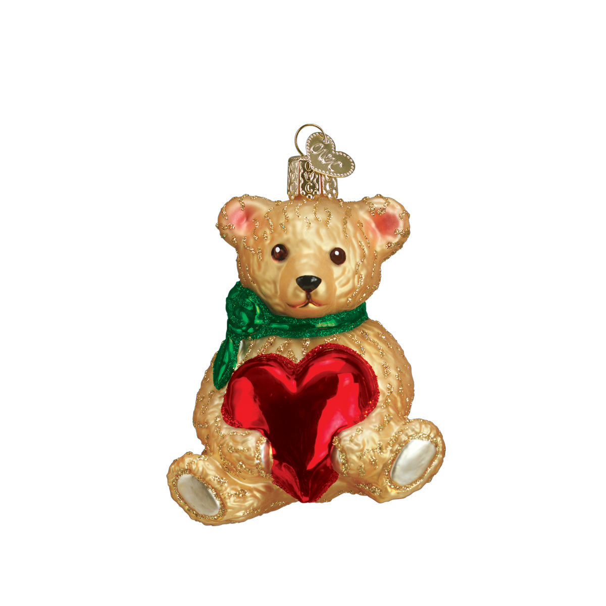 Old World Christmas: Teddy Bear W/ Heart Christmas Ornament