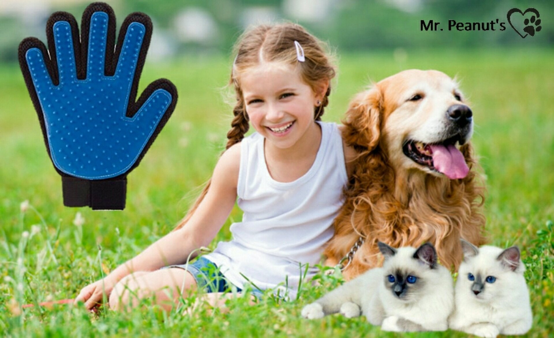 Mr. Peanuts 2 Pak HanD 259 Silicone Pins Pet Grooming Gloves