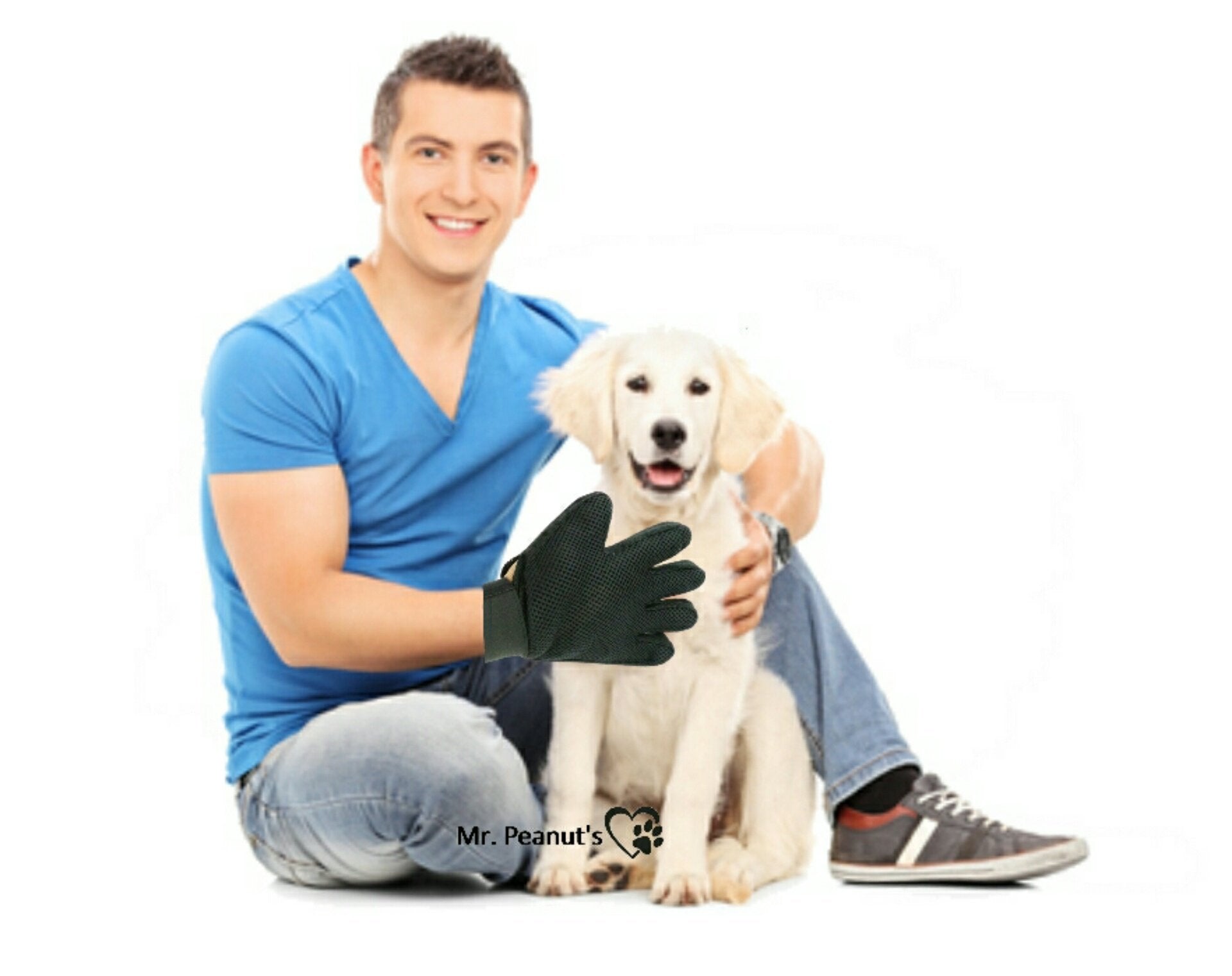 Mr. Peanuts 2 Pak HanD 259 Silicone Pins Pet Grooming Gloves