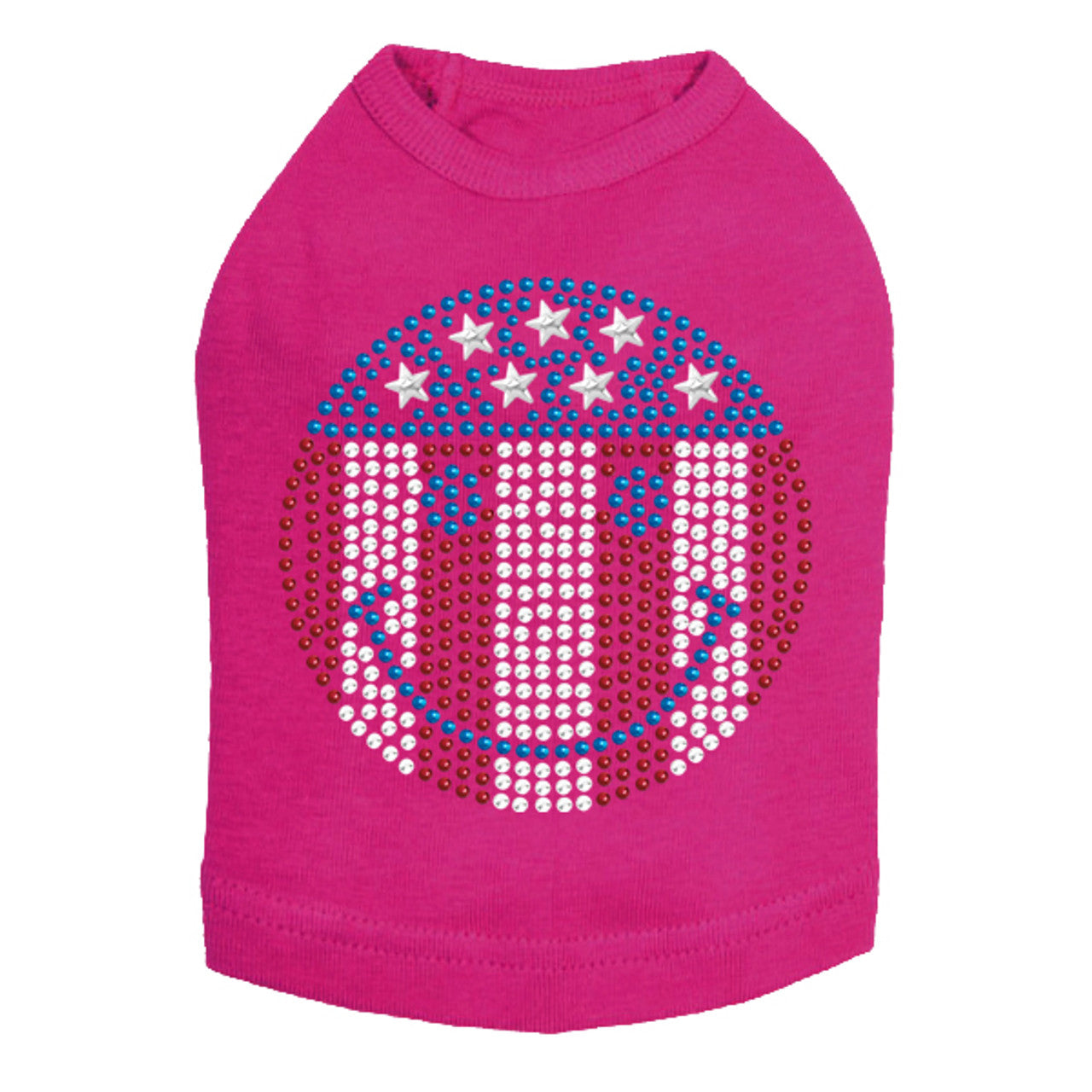 Happy Face Red, White, & Blue - Dog Tank