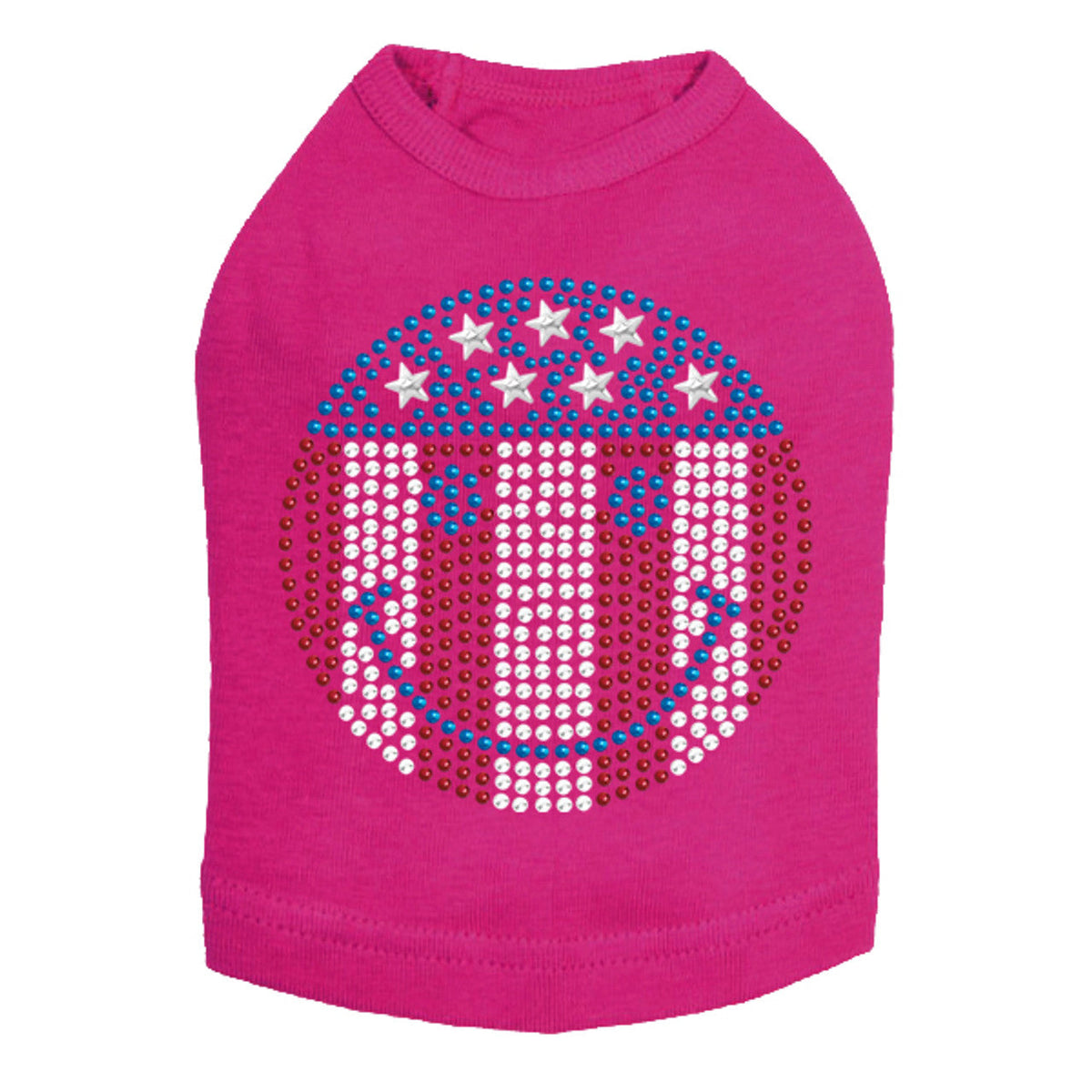 Happy Face Red, White, & Blue - Dog Tank