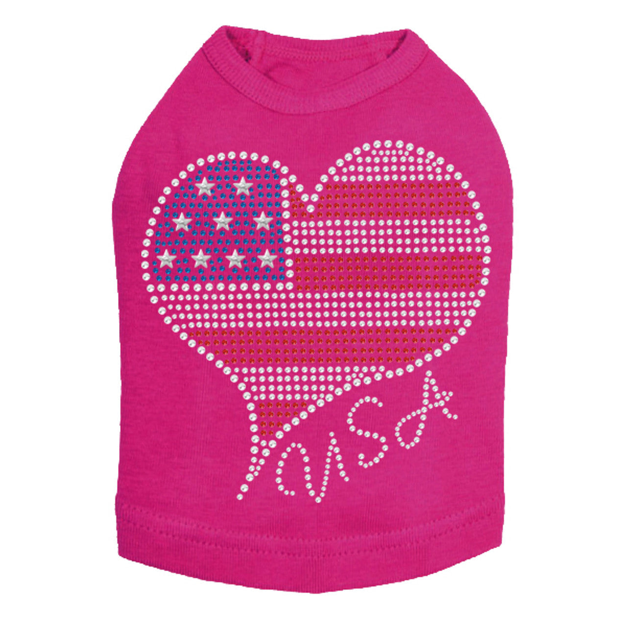 Patriotic American Heart 3 - Dog Tank