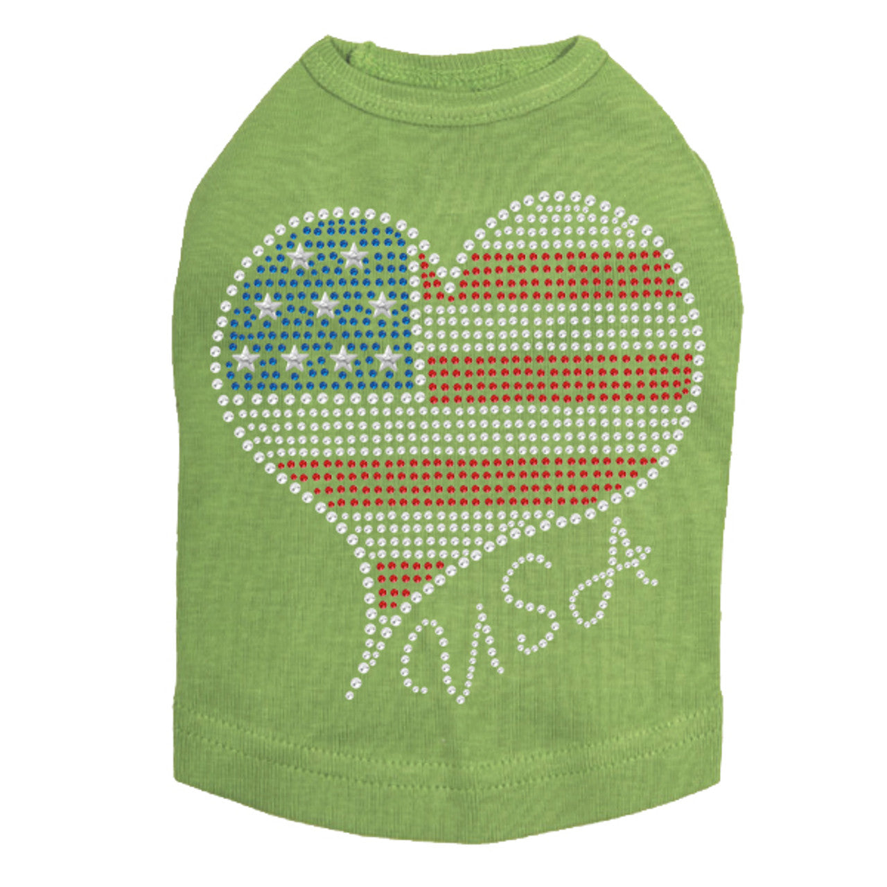 Patriotic American Heart 3 - Dog Tank