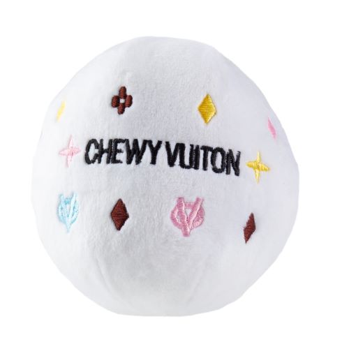 White Chewy Vuiton Ball by Haute Diggity Dog
