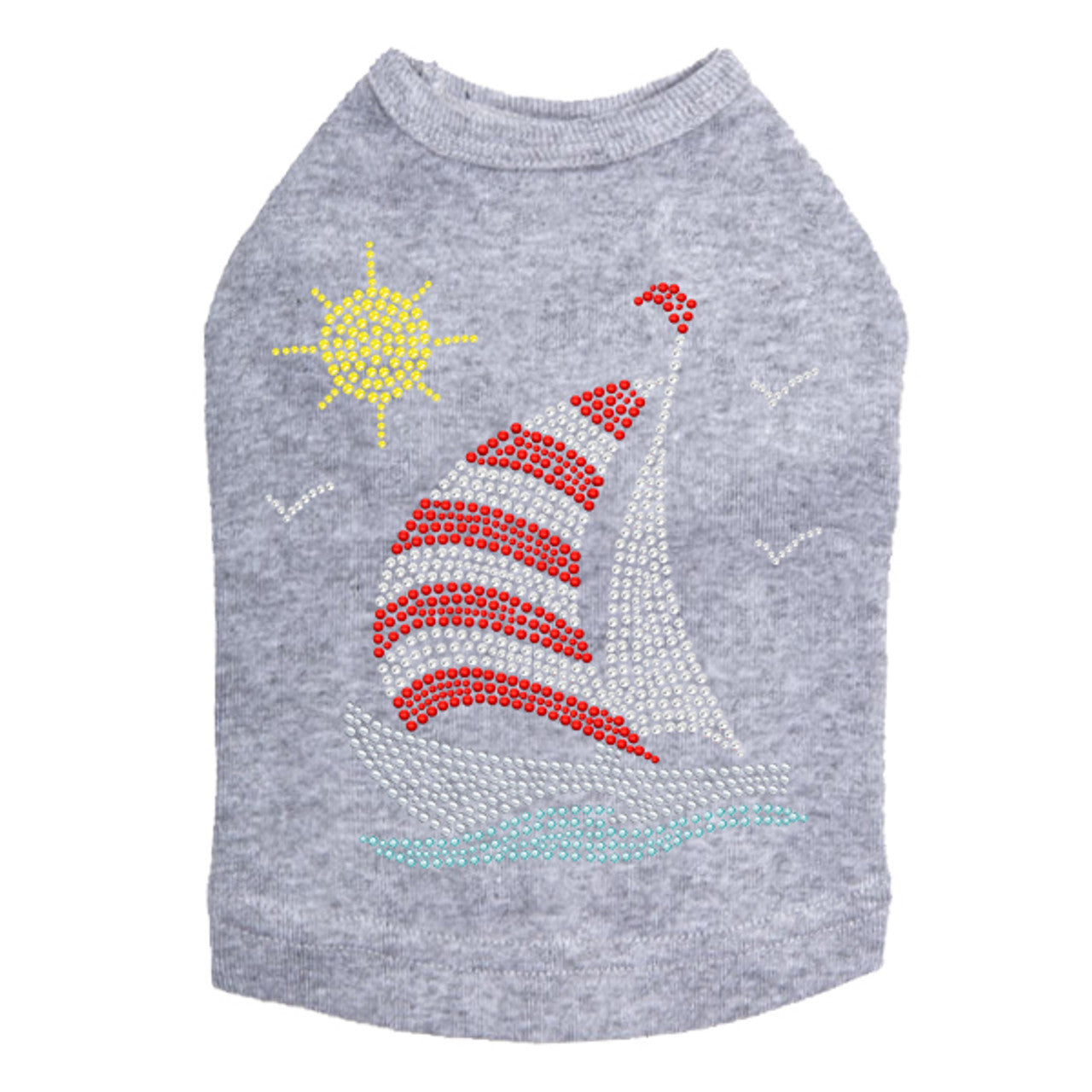 Sailboat (Rhinestone & Nailhead) - Dog Tank