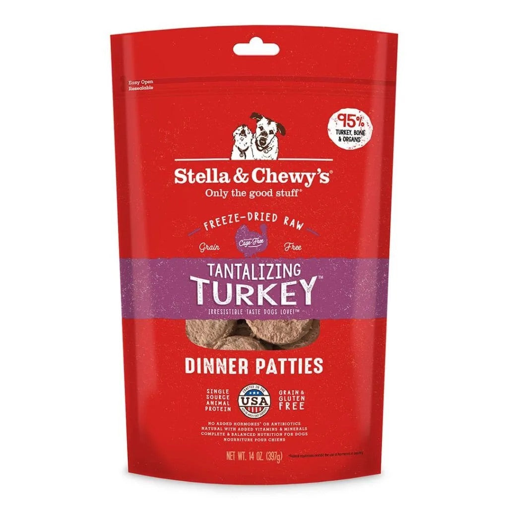 Stella & Chewys Freeze Dried Dinner Patties Turkey Dog Food (14oz)
