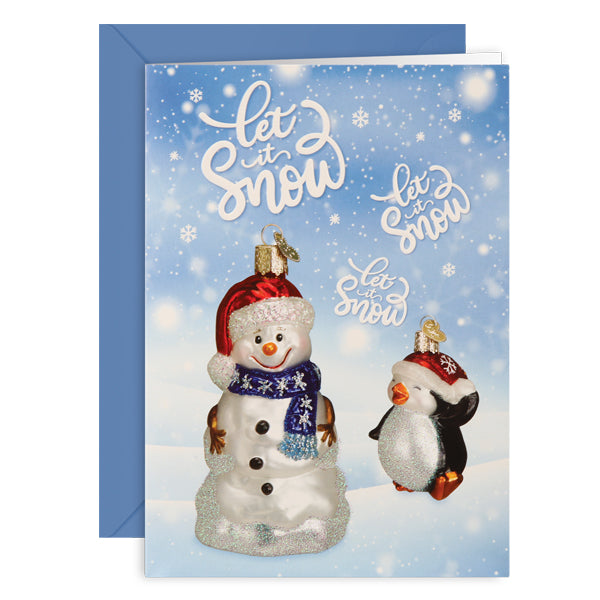 Old World Christmas: Snowman Christmas Greeting Card
