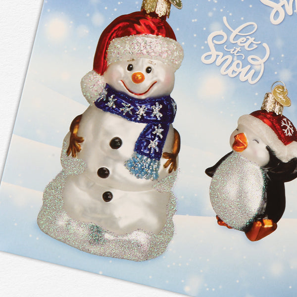 Old World Christmas: Snowman Christmas Greeting Card