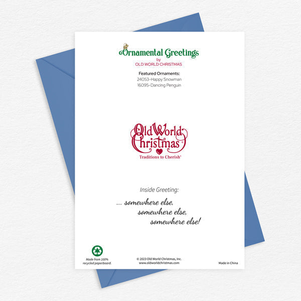 Old World Christmas: Snowman Christmas Greeting Card