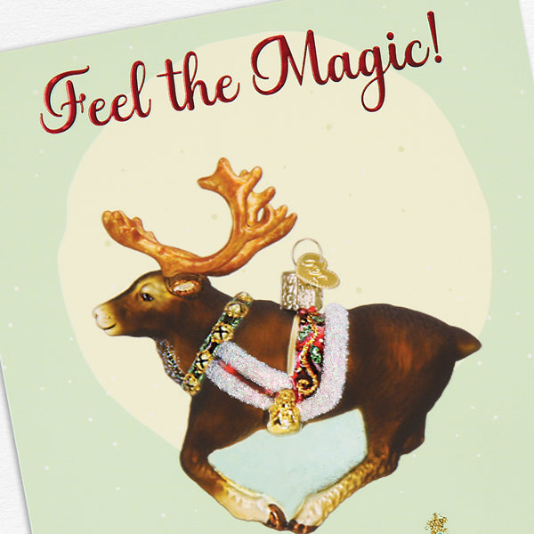 Old World Christmas: Reindeer Christmas Greeting Card