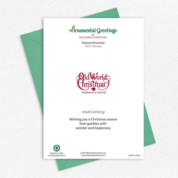 Old World Christmas: Reindeer Christmas Greeting Card